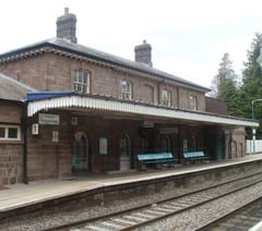 Emergency services at scene of incident at Abergavenny Railway station
