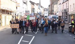 Comprehensive pupils' town centre march to protest climate change