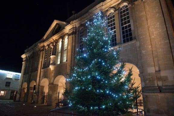Plastic Christmas trees for town?