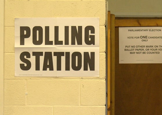 Polling station sign