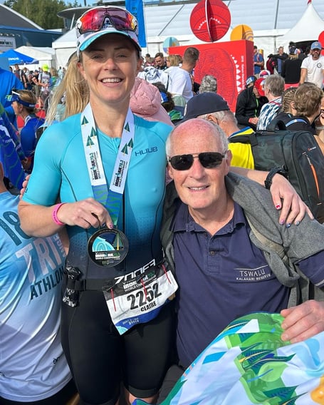 Claire Jackson with her dad