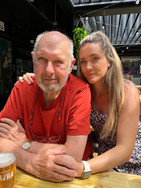 Charlotte Curtis with her grandad