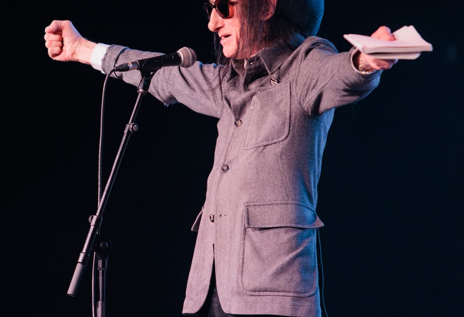 Rhyme and reason, as Godfather of Punk Poetry wings in