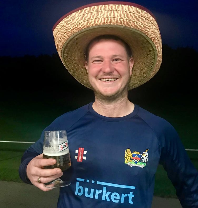 Adam Roberts celebrates