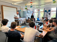Peter Fox visits the Celtic English Academy at Monmouth School