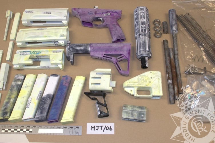 Gun items found belonging to Owain Roberts