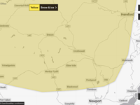 Snow and ice warning issued for Monmouthshire to last for whole day