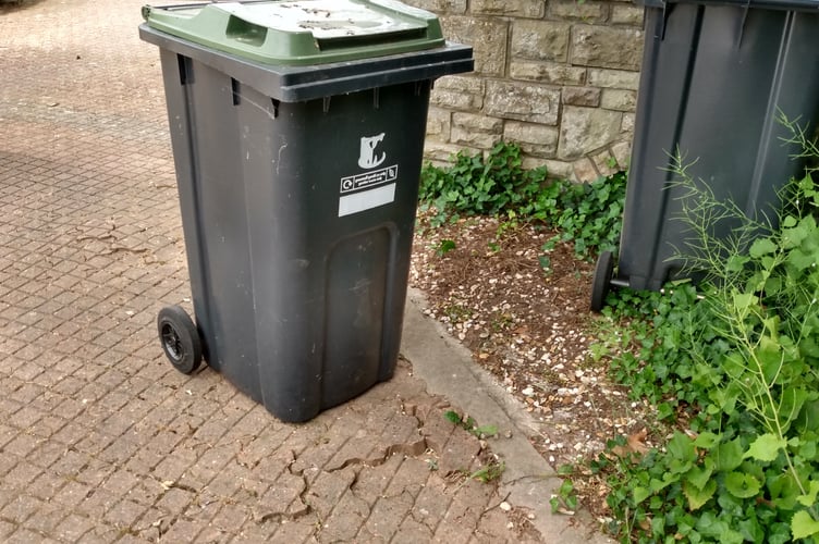 Monmouthshire County Council collects garden waste from stickered bins. 