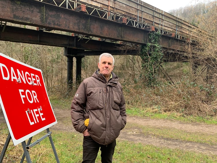 Cllr Sid Phelps is calling for the Wye Valley Walk bridge to be repaired and reopened