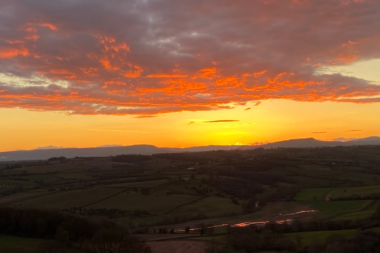 Red sky over Monmouthshire