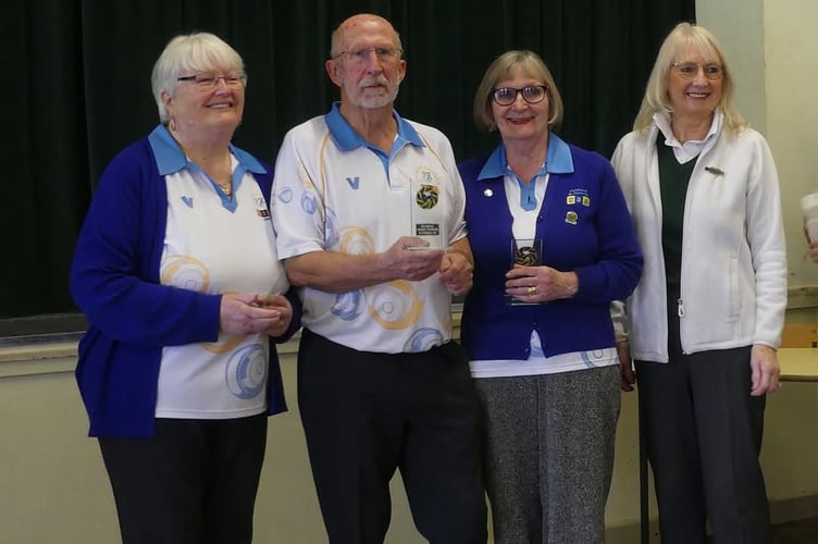 Runners-up, Caldicot. L-R:- Lynn Skinner, Phil Skinner, Joan Carey