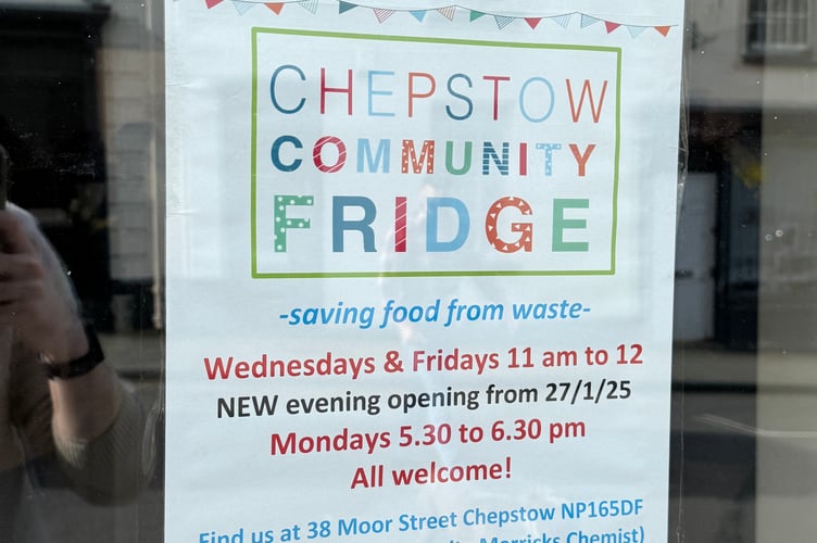 The poster of the Chepstow community fridge information 