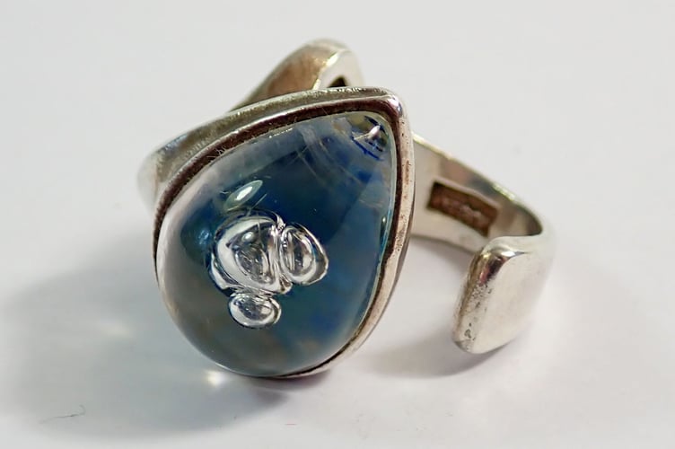 Silver & Acrylic Wrap Around Ring