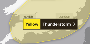 Monmouthshire to expect thunderstorm tomorrow 