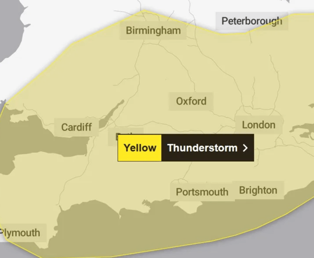 Met Office: Thunderstorms in southern England and Wales
