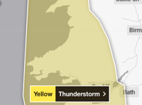 Wales set to be hit by thunderstorm