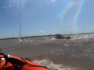 Two saved by emergency services as catamaran capsizes