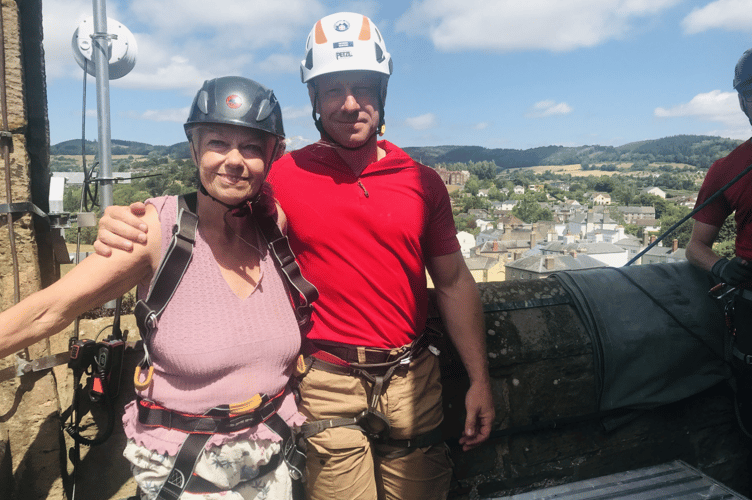 Rosalyn with is SARA rope rescue instructor Andy Torbet. 
