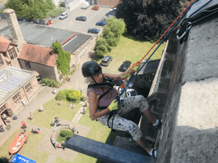 Rosalyn leads the way at charity abseil