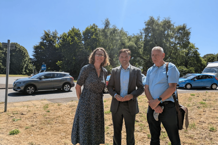 Catherine Fookes with Transport Minister Ken Skates and MCC deputy leader and cabinet member for planning and economic development, Cllr Paul Griffiths
