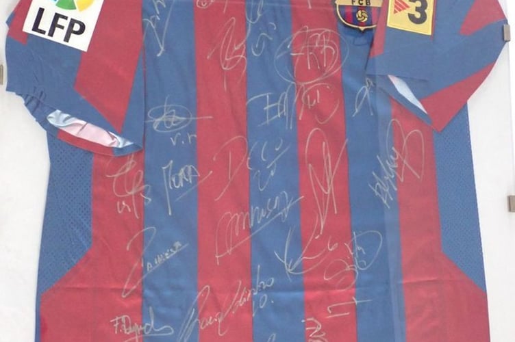Signed Match Worn Barcelona Football Shirt