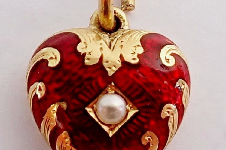 Victorian Enamel Heart Pendant