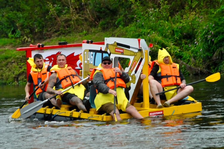Is that banana power driving this raft in the 58th Monmouth Raft Race.