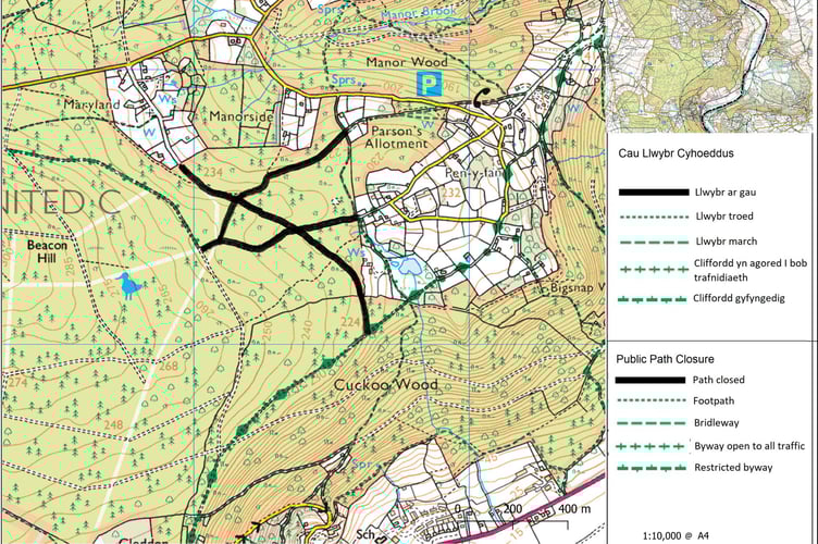 Closure of PROW in the Narth area