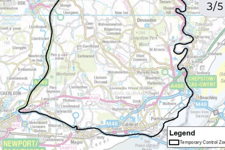 The extent of the restrictions south of the county