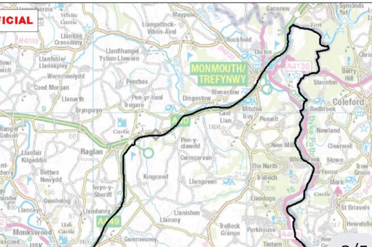 The restriction extends to south of Monmouth