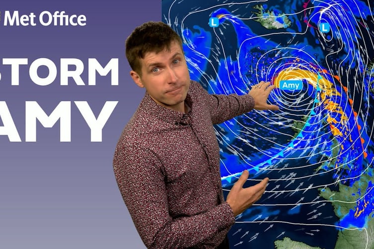 Storm Amy is set to bring winds of up to nearly 50mph to the local area