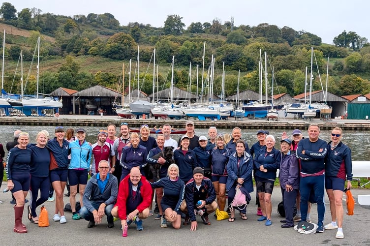 The Monmouth RC squad after racing nine miles down to Dartmouth