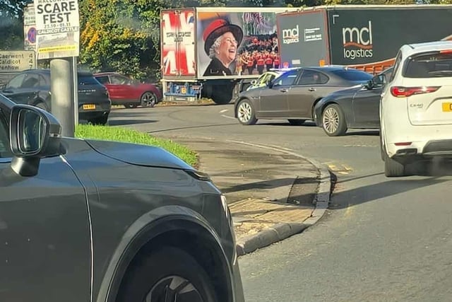 Chepstow traffic chaos: Lorries block roundabout