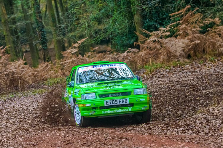 Nigel and Karen Jenkins in their Vauxhall Nova in the 2024 Wyedean Stages