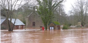 Skenfrith on a flood warning