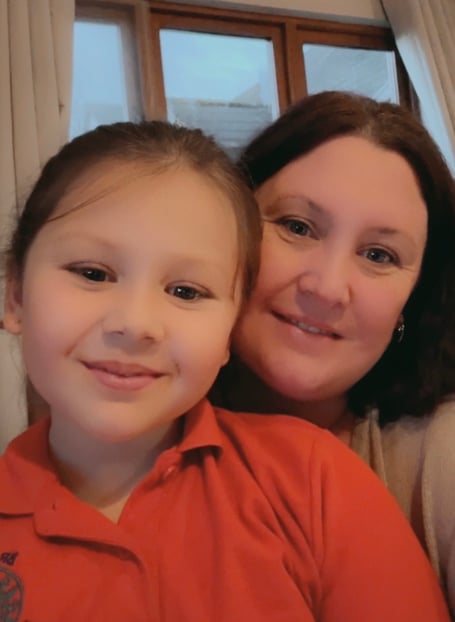  Maddie and her mother, Emma – raising money for floods victims