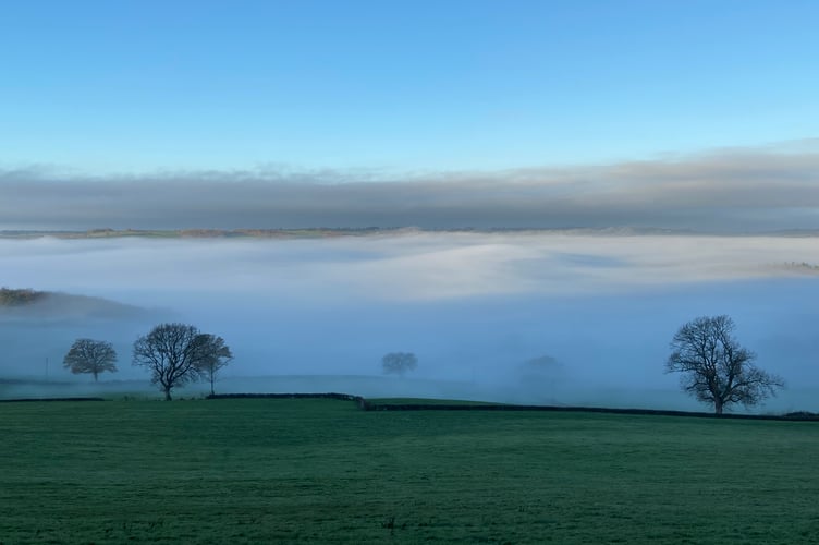 A cloud inversion in the Monnow Valley north of Monmouth
