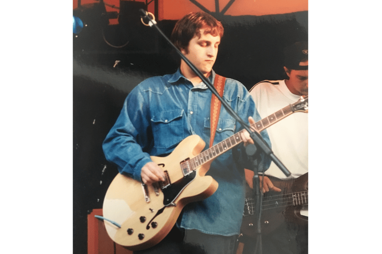 Nick Brine performing at the Monmouth Festival with his band Blume as a teenager