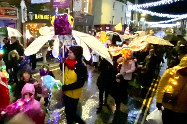 The lantern parade gave a shining example of community spirit in Monmouth on Friday night 