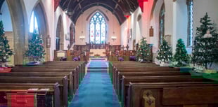 Christmas tree festival at Tidenham Church