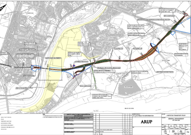 Chepstow Bypass map 2021