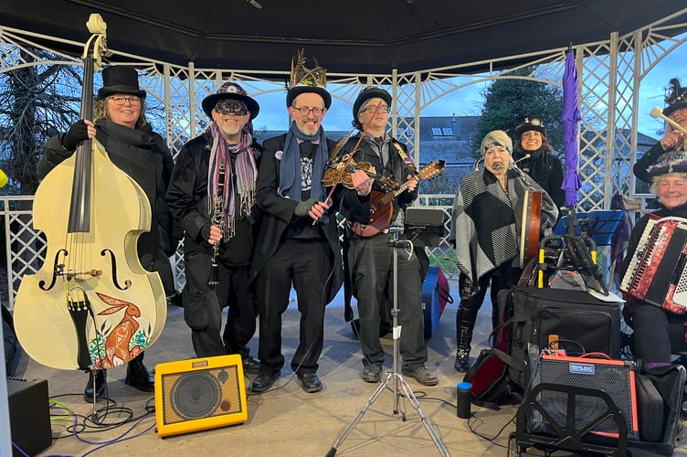 The Widders Band provided music for community singing at the bandstand.