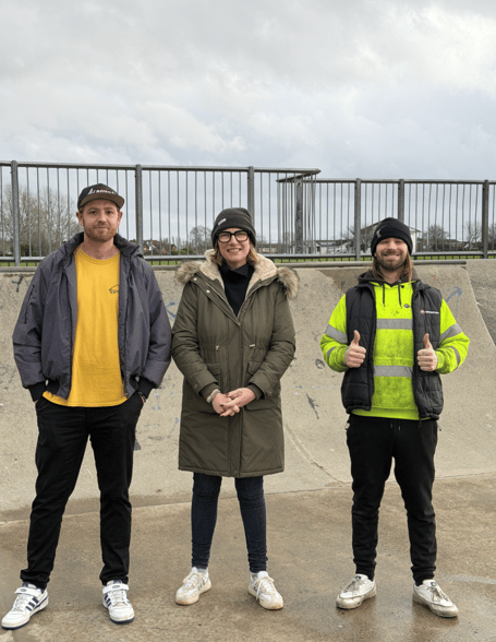 Catherine Fookes MP and Matthew and Ollie