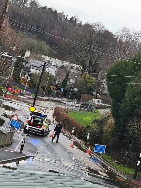 Flooding on Wonastow Road in Monmouth 