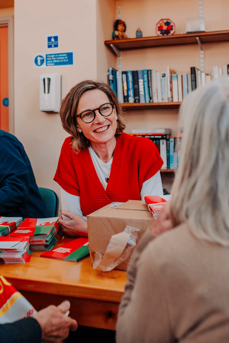 Catherine Fookes MP talking to resident