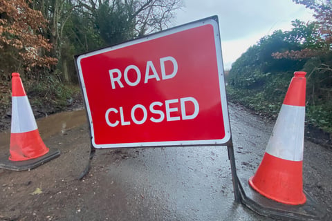 Temporary road closure on Chepstow High Street