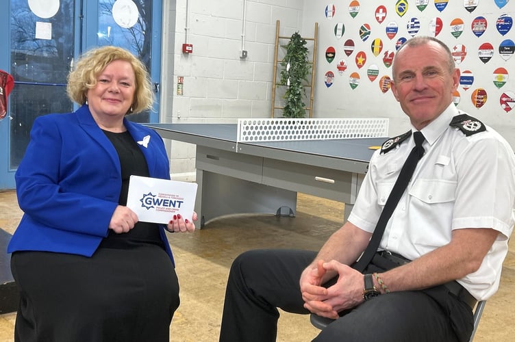 Gwent police and crime commissioner Jane Mudd and Gwent Police chief constable Mark Hobrough. 