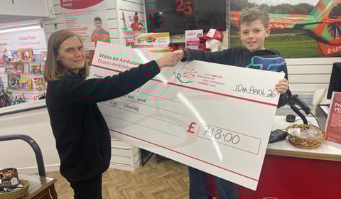 £718 boost for air ambulance from young cyclist