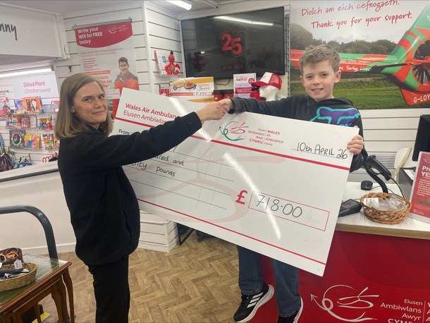 £718 boost for air ambulance from young cyclist