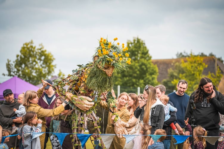 Eight-foot puppet Daniel will meet the crowds at Wye Valley River Festival 2026 Credit Mike B Design